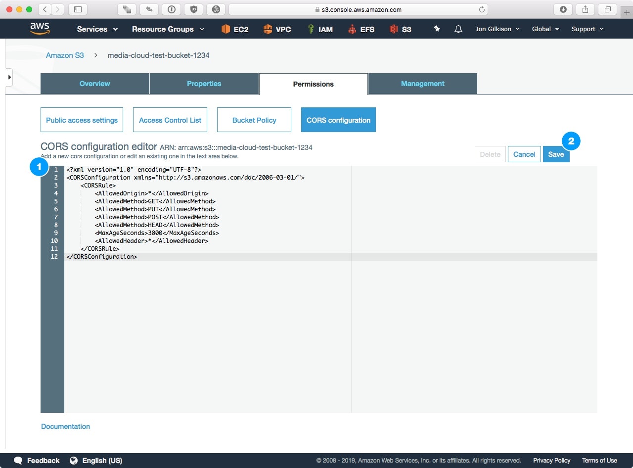 Step 4.2 – Set the CORS Configuration